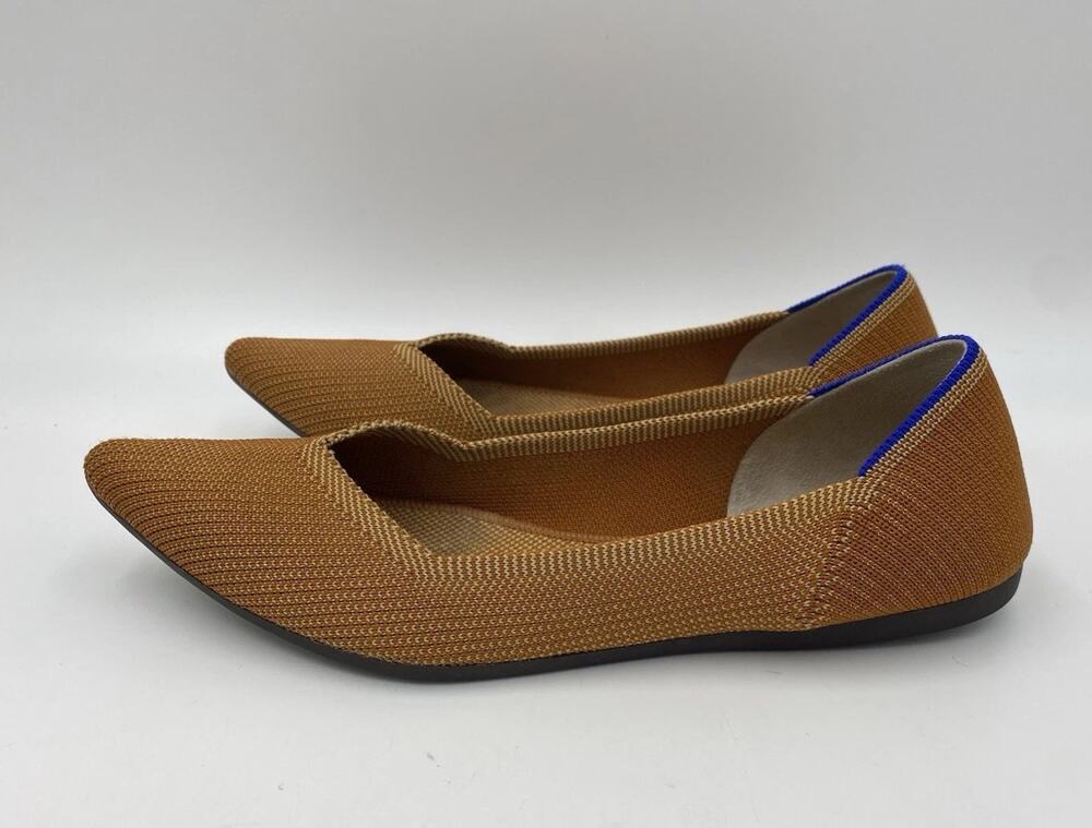 Rothys The Point Ballet Flats Amber Fawn Brown Washable Slip On Shoes Sz 7